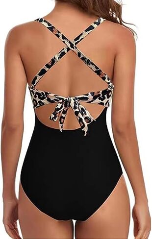 Women's One Piece Swimsuits Tummy Control V Neck Bikini Sexy Cutout High Waisted Bathing Suit in Kuwait