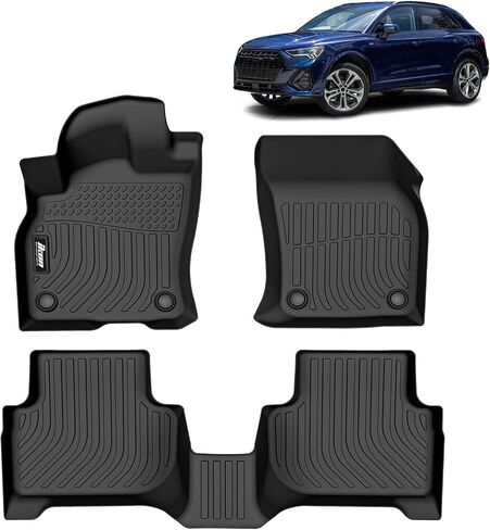 FREEMOTOR802 Compatible with 2019-2025 Audi Q3 Trunk Mat, Black 3D Molded Car Rear Carpets Liner Protection TPE Thermo Plastic Elastomer All Weather Boot Tray Cover Protector Pad in Saudi Arabia