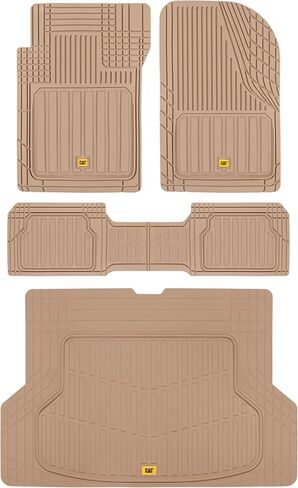 CAT® THAGHLINER Huffice Rubber Floor Mats & Cargo Strunk Liner لسيارة سيارات الدفع الرباعي Van Sedan ، Beige - trim to to to to to to to to to to to in Kuwait