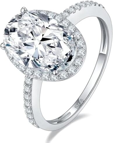14K Gold Unique Oval Shape 4.5 Carat D-color Diamond Engagement Ring for Women | Excellent Cut | D-color | Exquisite Luxury Jewelry for Her in Saudi Arabia