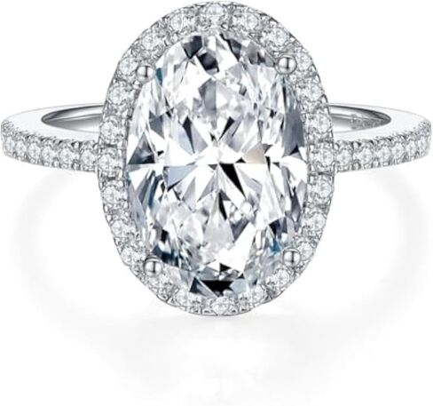 14K Gold Unique Oval Shape 4.5 Carat D-color Diamond Engagement Ring for Women | Excellent Cut | D-color | Exquisite Luxury Jewelry for Her in Saudi Arabia