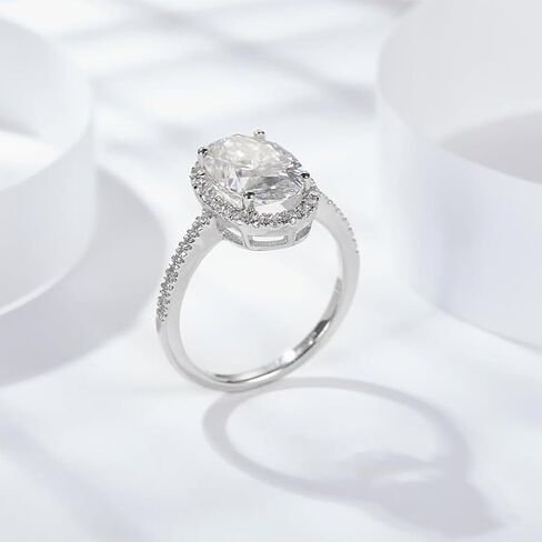 14K Gold Unique Oval Shape 4.5 Carat D-color Diamond Engagement Ring for Women | Excellent Cut | D-color | Exquisite Luxury Jewelry for Her in Saudi Arabia