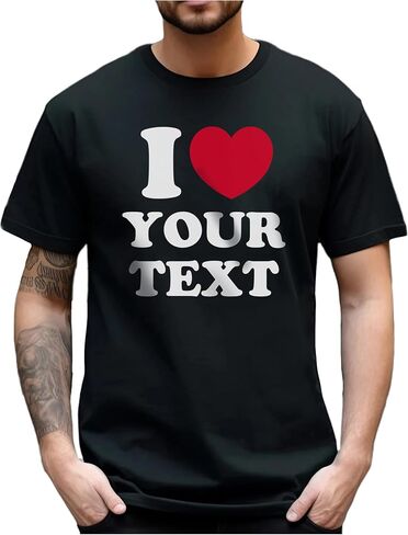 أحب قميصًا مع صورة نصية مخصصة ، Tshirt مخصصة ، قميص صديق صديقته ، هدية للرجال زوجين الزوجين in Saudi Arabia