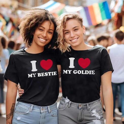 أحب قميصًا مع صورة نصية مخصصة ، Tshirt مخصصة ، قميص صديق صديقته ، هدية للرجال زوجين الزوجين in Saudi Arabia