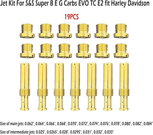 KIND و CARBURETOR JET KIT لـ S&S Super B E G CARBS EVO TC E2 FIT HARLEY DAVIDSON BIG TWIN 1984 UP in Kuwait