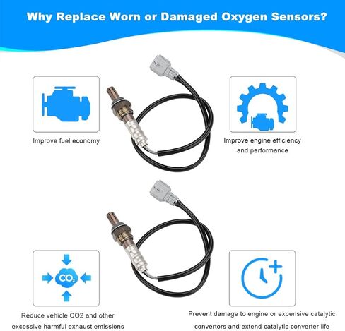 JDMON 2PCS Oxygen O2 Sensor Upstream Downstream Replacement for 2017-2021 Nissan Rogue Sport, Sentra, Titan, Armada, 2016-2020 Infiniti QX80 Compatible with 250-241107 in Saudi Arabia