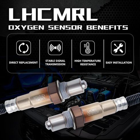 Oxygen O2 Sensor Upstream Downstream 12701634 Compatible with Chevrolet Chevy 2016-2019 Cruze Spark Trax 1.4L Malibu Equinox for Buick Encore for GMC Terrain 1.5L 2018-2022 12663317 2PCS in Kuwait