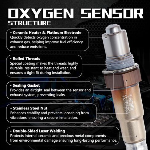 Oxygen O2 Sensor Upstream Downstream 12701634 Compatible with Chevrolet Chevy 2016-2019 Cruze Spark Trax 1.4L Malibu Equinox for Buick Encore for GMC Terrain 1.5L 2018-2022 12663317 2PCS in Kuwait