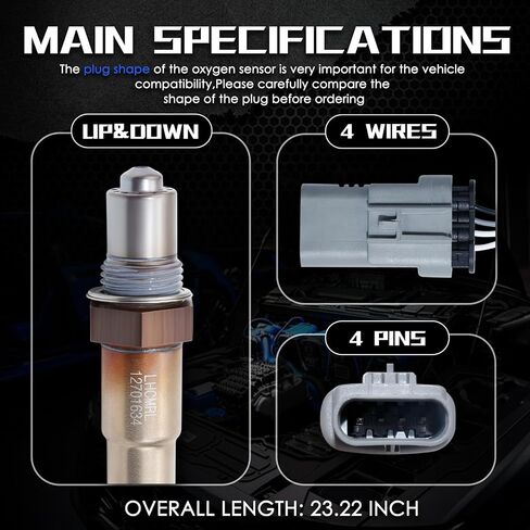 Oxygen O2 Sensor Upstream Downstream 12701634 Compatible with Chevrolet Chevy 2016-2019 Cruze Spark Trax 1.4L Malibu Equinox for Buick Encore for GMC Terrain 1.5L 2018-2022 12663317 2PCS in Kuwait