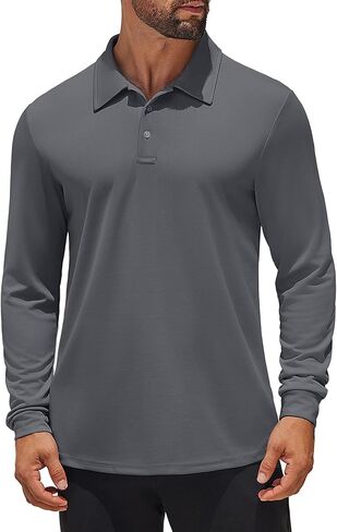 COOFANDY Mens Polo Shirt Long Sleeve Golf Shirt Lightweight UPF 50+ Sun Protection Quick Dry Moisture Wicking Collared Shirt in Saudi Arabia