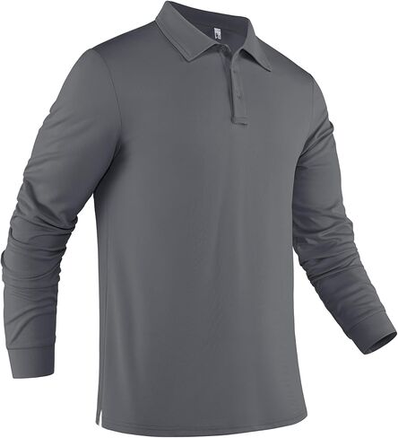 COOFANDY Mens Polo Shirt Long Sleeve Golf Shirt Lightweight UPF 50+ Sun Protection Quick Dry Moisture Wicking Collared Shirt in Saudi Arabia