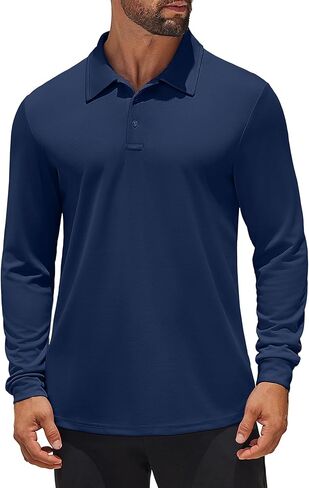 COOFANDY Mens Polo Shirt Long Sleeve Golf Shirt Lightweight UPF 50+ Sun Protection Quick Dry Moisture Wicking Collared Shirt in Saudi Arabia
