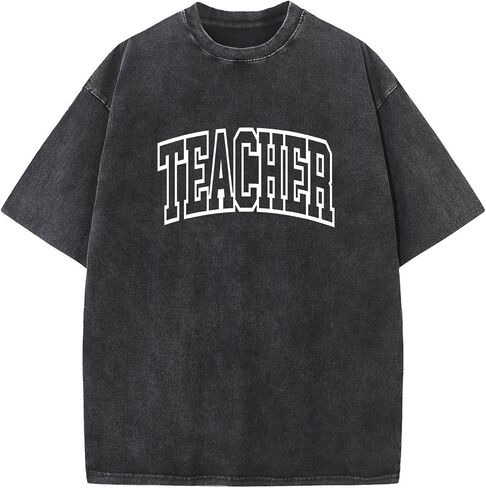 Teacher Shirts for Women Oversized Tshirts Teacher Appreciation Gifts Shirt Letter Printed Short Sleeve Tee Shirts in Saudi Arabia