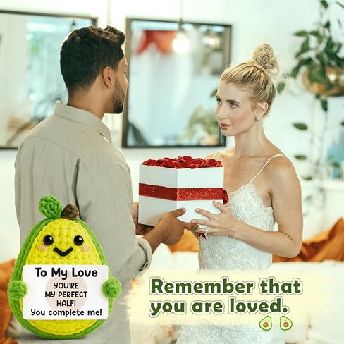 Positive Crochet Avocado Emotional Cheer Support Crochet Mini Handmade Fathers Day Graduation Birthday Gifts for Women Coworker Friends Student in Kuwait