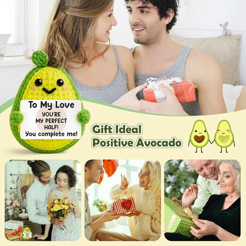 Positive Crochet Avocado Emotional Cheer Support Crochet Mini Handmade Fathers Day Graduation Birthday Gifts for Women Coworker Friends Student in Kuwait