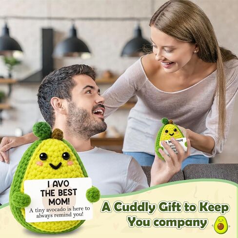 Positive Crochet Avocado Emotional Cheer Support Crochet Mini Handmade Fathers Day Graduation Birthday Gifts for Women Coworker Friends Student in Kuwait
