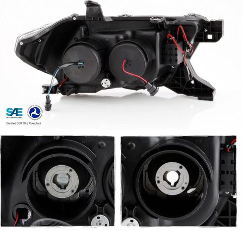 AKKON - Fit 2016-2022 Toyota Tacoma LED Tube Projector Black Headlight w/Sequential Turn Signal Pair Housing in Saudi Arabia