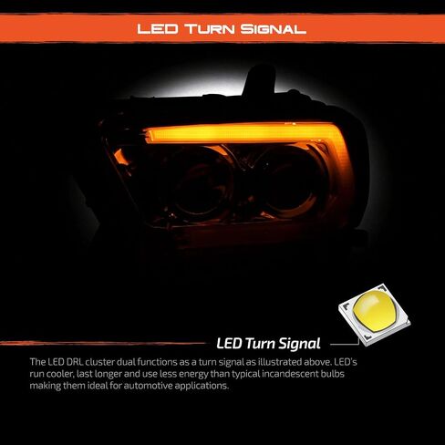 Akkon - FIT 2016-2022 Toyota Tacoma LED Projector Projector Black Headligh in Kuwait