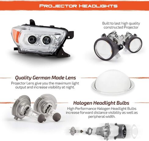 Akkon - FIT 2016-2022 Toyota Tacoma LED Projector Projector Black Headligh in Kuwait