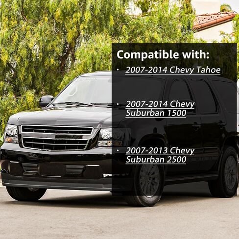 Headlights Assembly Pair for 2007-2014 Chevy Tahoe Suburban 1500, 2007-2013 Chevy Avalanche Suburban 2500 Headlamps Head Lights Replacement Driver and Passenger Side,Black Housing Clear Reflector in Kuwait