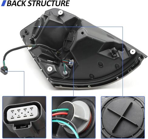 Headlight Assembly Compatible with 2004-2018 Volvo VNL VNM 2004-2015 Volvo VN Halogen, Headlamps Head Light Lamp W/Bulbs Housing Pair (Chrome) in Saudi Arabia
