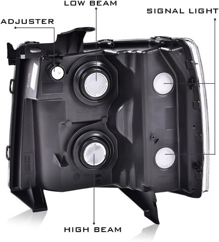 G-PLUS Headlights Assembly Compatible with Chevy Silverado 2007-2013/Fit Chevy Silverado 2500 HD 3500 2007-2014 Bumper Headlamp Right Passenger Side Clear lens Chrome Housing Amber Reflector in Saudi Arabia
