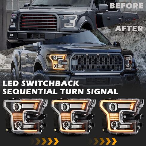 Full LED Headlights for F150 15-17, DOT Approved LED Headlights Assembly with Switchback DRL Dynamic Animation Sequential Turn Signal for Ford F-150 2015-2017 (2PCS) in Saudi Arabia