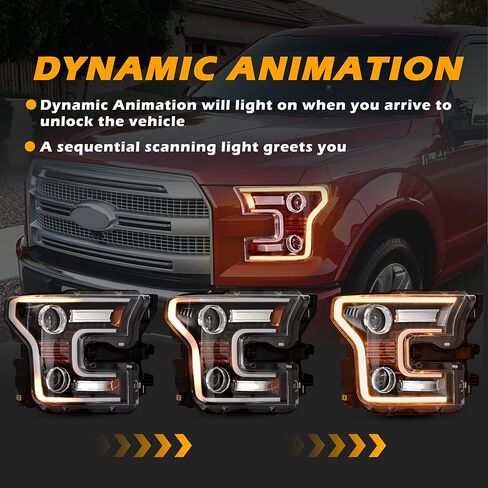 Full LED Headlights for F150 15-17, DOT Approved LED Headlights Assembly with Switchback DRL Dynamic Animation Sequential Turn Signal for Ford F-150 2015-2017 (2PCS) in Saudi Arabia