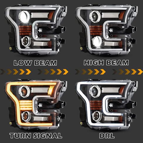 Full LED Headlights for F150 15-17, DOT Approved LED Headlights Assembly with Switchback DRL Dynamic Animation Sequential Turn Signal for Ford F-150 2015-2017 (2PCS) in Saudi Arabia