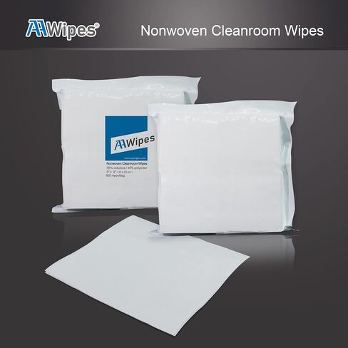 AAwipes Cleanroom Cellulose/Polyester Wipes Bulk, (6"x6", 1 Box 9,000 Wipes per 30 Bags, NW06806) Lint Free Nonwoven Polycellulose Wipes for Lab, Electronics, Pharmaceutics, Electronics in Saudi Arabia