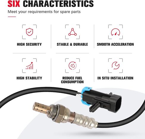 O2 Oxygen Sensor for Chevrolet Silverado 1500 2008-2013, for Malibu, Equinox, for GMC Sierra 1500, for Buick, for Cadillac - Replaces 12606671, 19187281, 213-4537 - Heated 4-Wire in Saudi Arabia