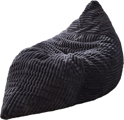 Hobestluk 3 in 1 Beac Bag Chair كراسي الفاصوليا عملاقة كيس القبعة القابلة للتحويل وسادة الأرضية مع غطاء قابلة للغسل الآلة ، كراسي كيس القماش للبالغين (رمادي غامق) in Kuwait