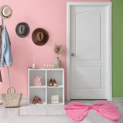 2 Pcs Bathroom Pink Bow Rugs Coquette Preppy Cute Bow Shaped Bath Mats Home Decor Non Slip Soft Plush Absorbent Washable Carpet for Tub Shower Doormat, 19.7" x 18.5" in Kuwait