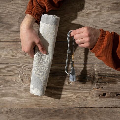 سجادة الصلاة المسلمة مع حبات صلاة الإسلام - حصيرة صلاة السفر ، والهدايا الإسلامية للمرأة ، والصلاة المحمولة مات الإسلام ، وسجادة الصلاة الإسلامية الإسلام الرجال ، حصيرة الصلاة من أجل الهدايا المسلمة ، الوردي in Kuwait