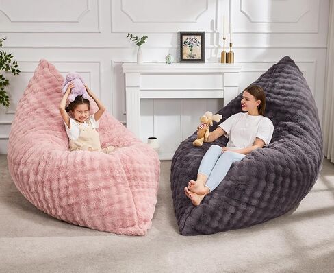 Hobestluk 3 in 1 Bean Bag Chair Giant Bean Bag Chairs Convertible Bean Bag Floor Cushion with Machine Washable Cover, Beanbag Chairs for Adult (Dark Grey) in Saudi Arabia