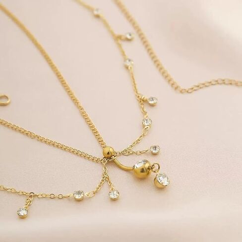 Simple And Exquisite Zircon Waist Chain, Bohemian Style, Fashionable And Charming Design, Retro Charm, Modern Fusion, Trendsetter, Personalized Accessory in Saudi Arabia