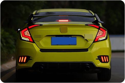 وقت البالغة LED LED أضواء الذيل لـ Honda Civic Sedan 10th Gen 2016-2021 DRL بدء تشغيل مجموعة المصباح الخلفي للرسوم المتحركة (وليس لـ Hatchback & Coupe) in Kuwait