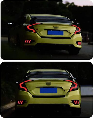 وقت البالغة LED LED أضواء الذيل لـ Honda Civic Sedan 10th Gen 2016-2021 DRL بدء تشغيل مجموعة المصباح الخلفي للرسوم المتحركة (وليس لـ Hatchback & Coupe) in Kuwait