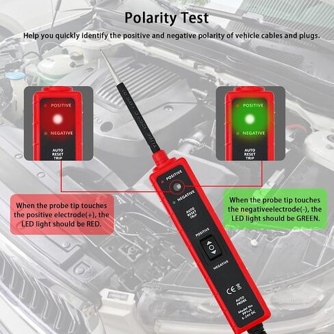 Circuit Tester Tool, 6-24V DC, Test Light with Short Circuit Detection, Polarity Identifier, Continuity Testing (Green) in Kuwait