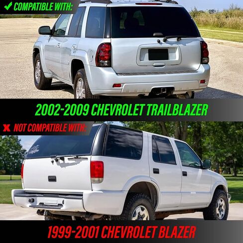 USR 02-09 Trailblazer Tail Light - Pair of Lamps (Left + Right) Compatible With 2002-2009 Chevrolet Trailblazer/Chevy SUV - All Models (Dark Smoked Red/Plug & Play Ready) in Saudi Arabia