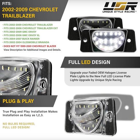 USR 02-09 Trailblazer Tail Light - Pair of Lamps (Left + Right) Compatible With 2002-2009 Chevrolet Trailblazer/Chevy SUV - All Models (Dark Smoked Red/Plug & Play Ready) in Saudi Arabia