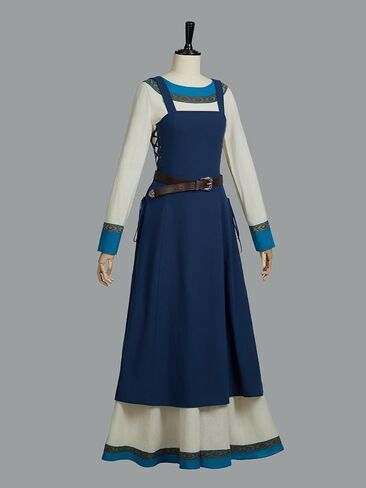 Miccostumes Women's Viking Dress Costeming Cosplay Costume مجموعة ساحة خفية مع حزام in Saudi Arabia