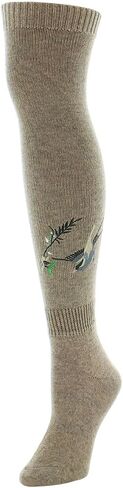Natori Sora Bird & Vine Over The Knee Sock Black 9-11 in Saudi Arabia