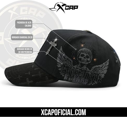 XCAP LA Crosses Black - قبعة متميزة للرجال والنساء ، قبعة البيسبول لأي مناسبة ، LA Crosses Balck Trucker Cap ، قبعة سوداء قابلة للتعديل للرجال in Saudi Arabia