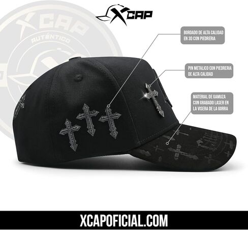 XCAP LA Crosses Black - قبعة متميزة للرجال والنساء ، قبعة البيسبول لأي مناسبة ، LA Crosses Balck Trucker Cap ، قبعة سوداء قابلة للتعديل للرجال in Saudi Arabia