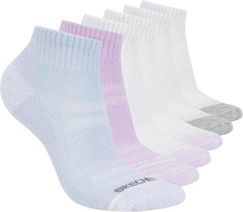 Skechers Women's 6 عبوات الأداء الجوارب طاقم الطاقم ، وسرير القدم التنفس والتوسيد in Saudi Arabia