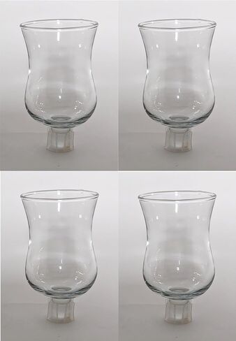 Peg Votive Candle Holder Clear Glass with a Rubber Grommet for tealights, Oil Lamps, LED, Votive Candles. 4" High with The Neck fits in 7/8" Candle Cup. Set of 4 in Saudi Arabia