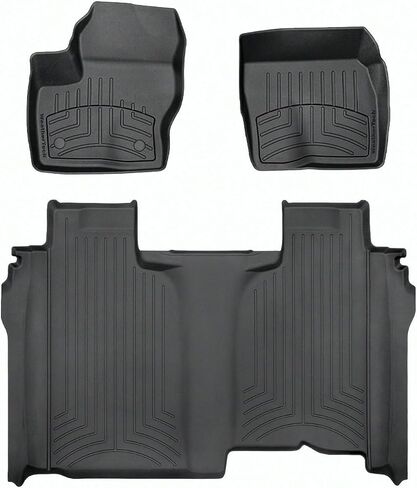 Weathertech Floorliner HP Custom Fit Floor Haps for Silverado 1500 ، Ltd ، 2500HD/3500HD ، Sierra 1500 ، 2500HD/3500HD ، محدودة-الصف الأول والثاني (441436-1-5IM) ، Black in Kuwait