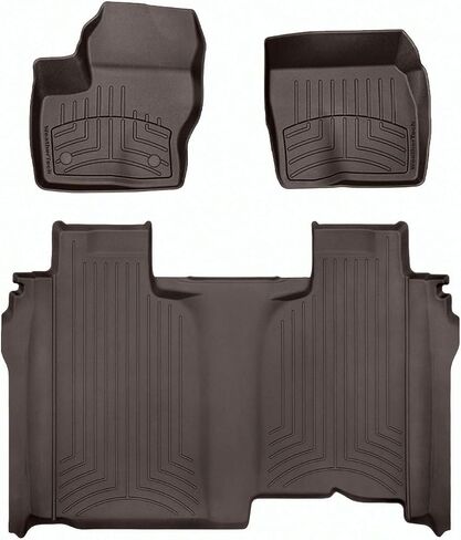 Weathertech Floorliner HP Custom Fit Floor Haps for Silverado 1500 ، Ltd ، 2500HD/3500HD ، Sierra 1500 ، 2500HD/3500HD ، محدودة-الصف الأول والثاني (441436-1-5IM) ، Black in Kuwait