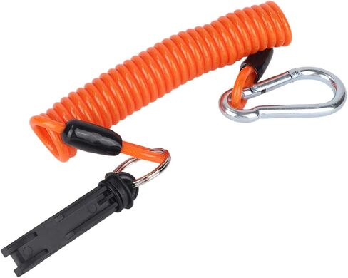Trailer Brake Away Cable, 6ft High Rebound Spring Emergency Safety Cable Strap with Pin and Carabiner Wire Coiled Breakaway Switch for RV Camper Boat Trailer Towing Accessories (Orange) in Saudi Arabia